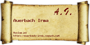 Auerbach Irma névjegykártya