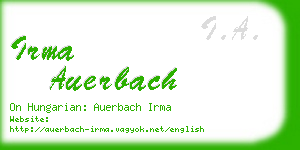 irma auerbach business card